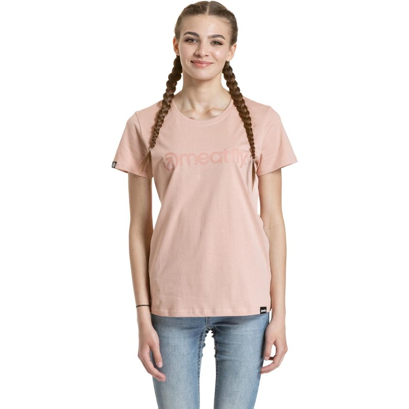 Meatfly dámské tričko Ladies MF Logo Sepia Rose | Růžová | 100%