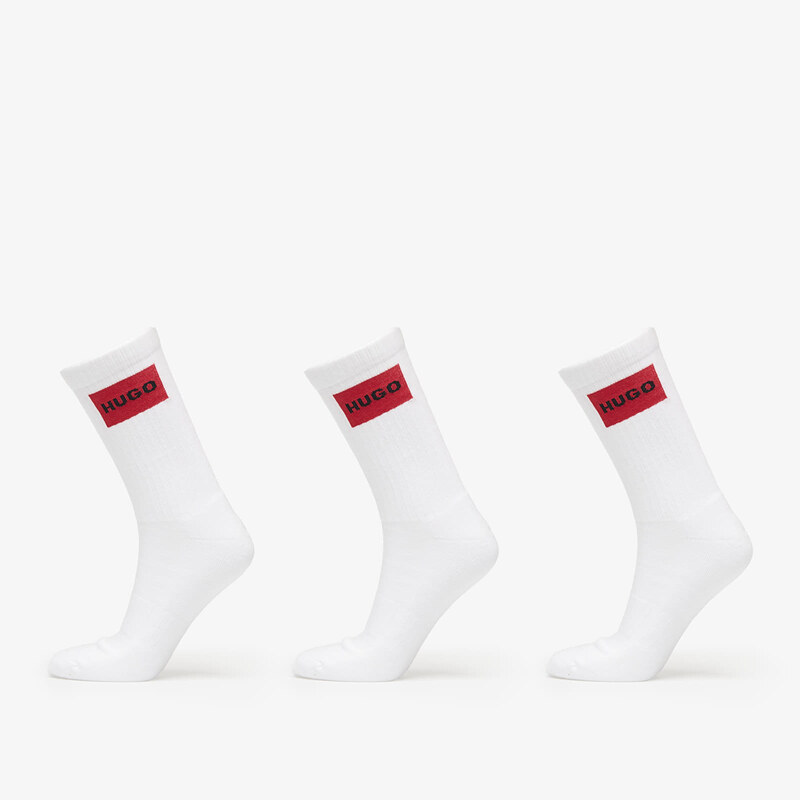 Ponožky Hugo Boss Men-H-3-Pack Qs Rib Label Cc White 43-46