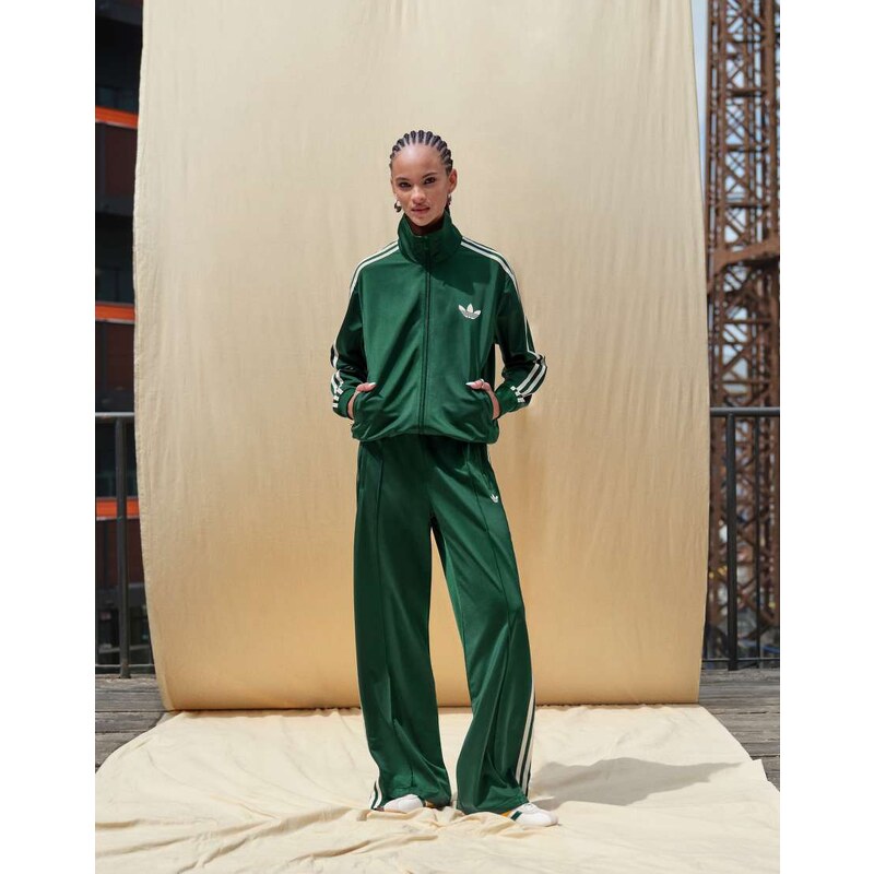 adidas Originals Firebird Loose track top in dark green- exclusive to 107514389