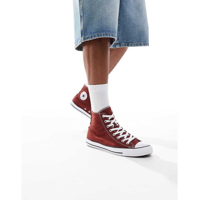 Converse Chuck Taylor All Star Hi trainers in burgundy-Red