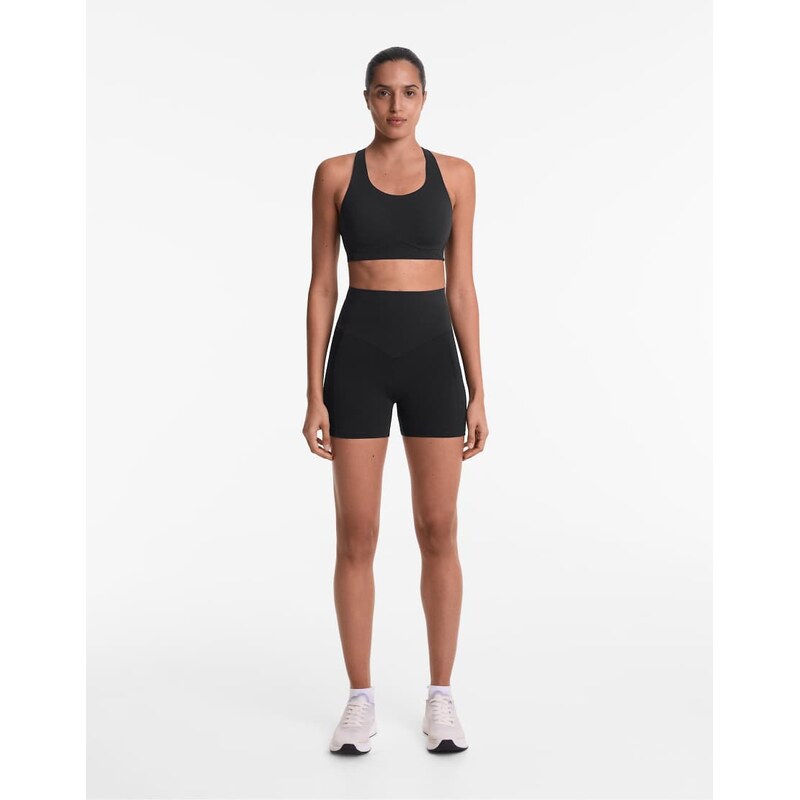 OYSHO 10cm compressive pocket high rise hot pants in black