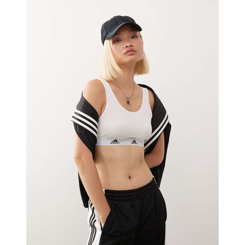 Adidas active comfort cotton cropped top in white 109445970