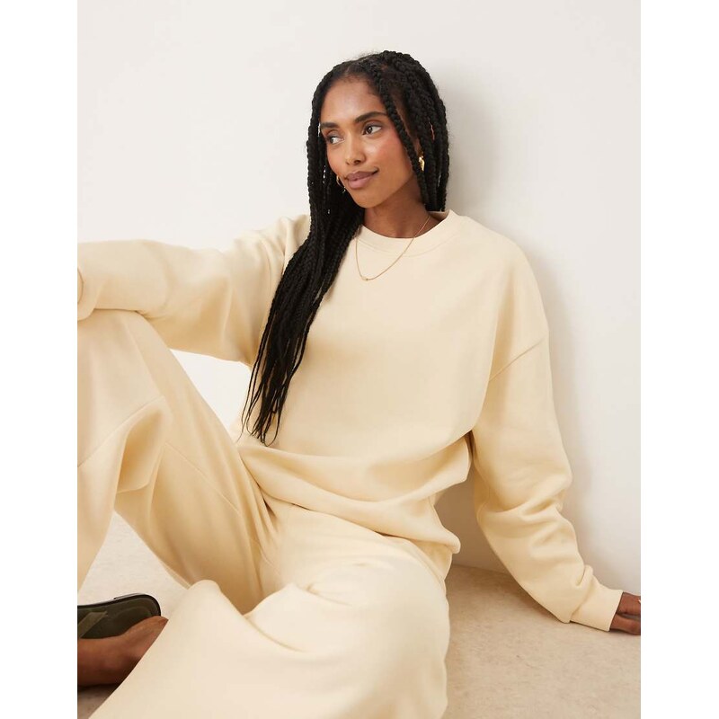 ASOS DESIGN ultimate oversized brushback sweatshirt in buttermilk 107519389