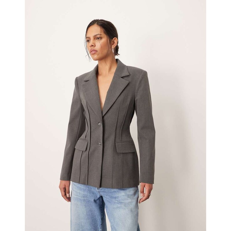 ARRANGE premium sculpted blazer in grey marl 115512612