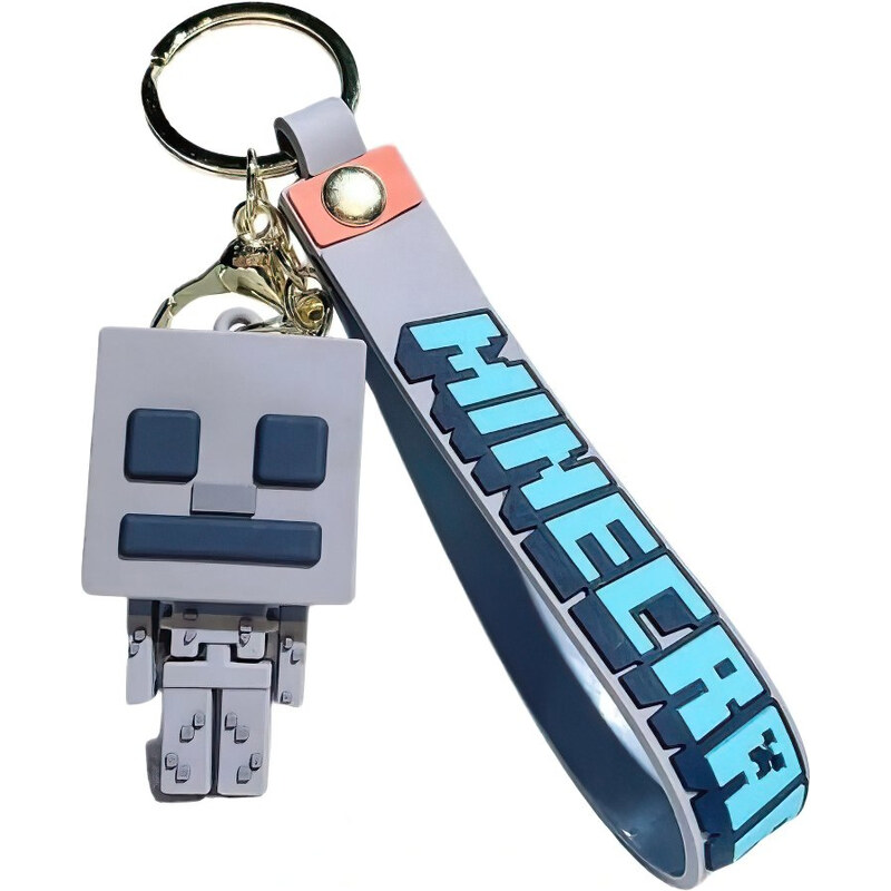 Bagito Dětská klíčenka Minecraft Skeleton s poutkem a karabinou 107587142