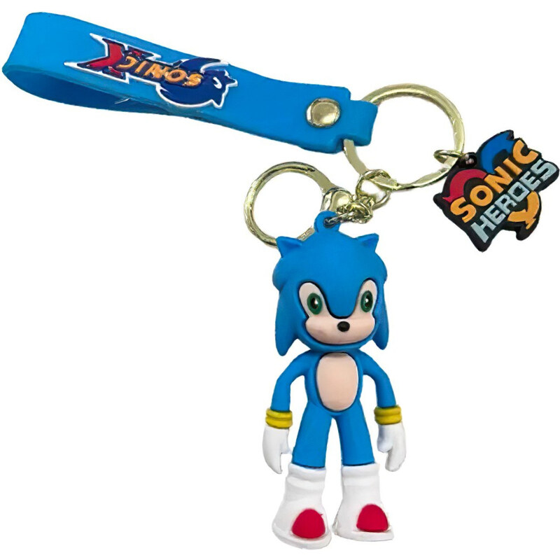 Bagito Dětská klíčenka Ježek Sonic modrý s poutkem a karabinou 107587143