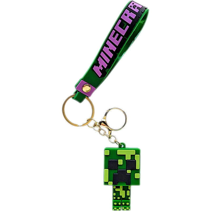 Bagito Dětská klíčenka Minecraft Creeper s poutkem a karabinou 107587141