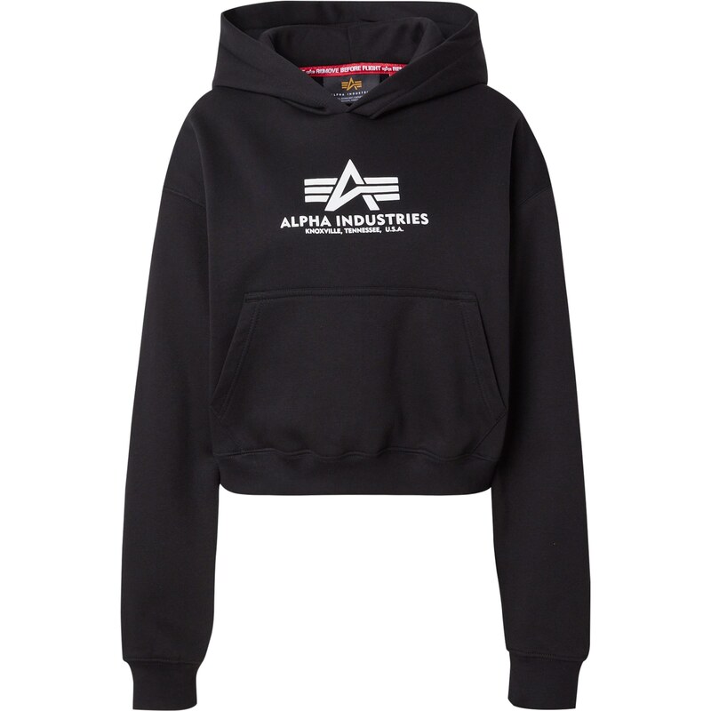 ALPHA INDUSTRIES Mikina černá / bílá