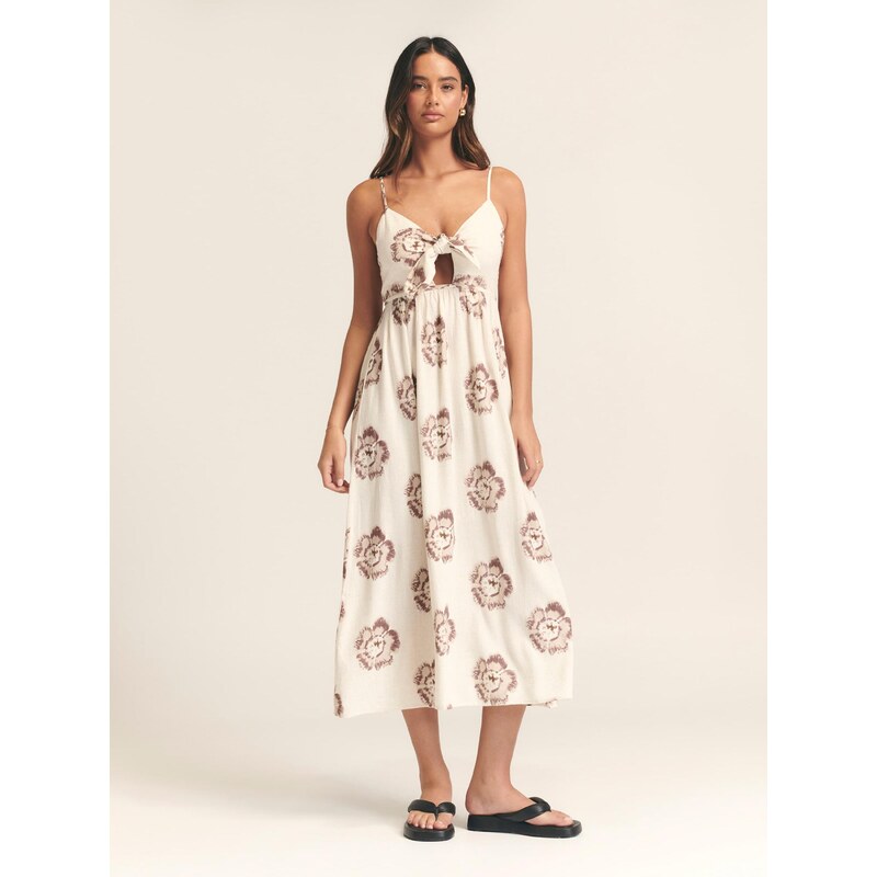 St MRLO Šaty MRLO MIDI DRESS béžová / hnědá