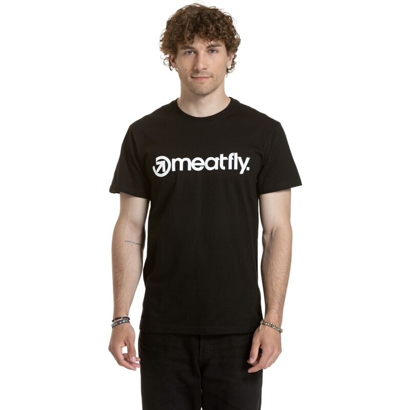 Meatfly pánské tričko MF Logo Black | Černá | 100% bavlna