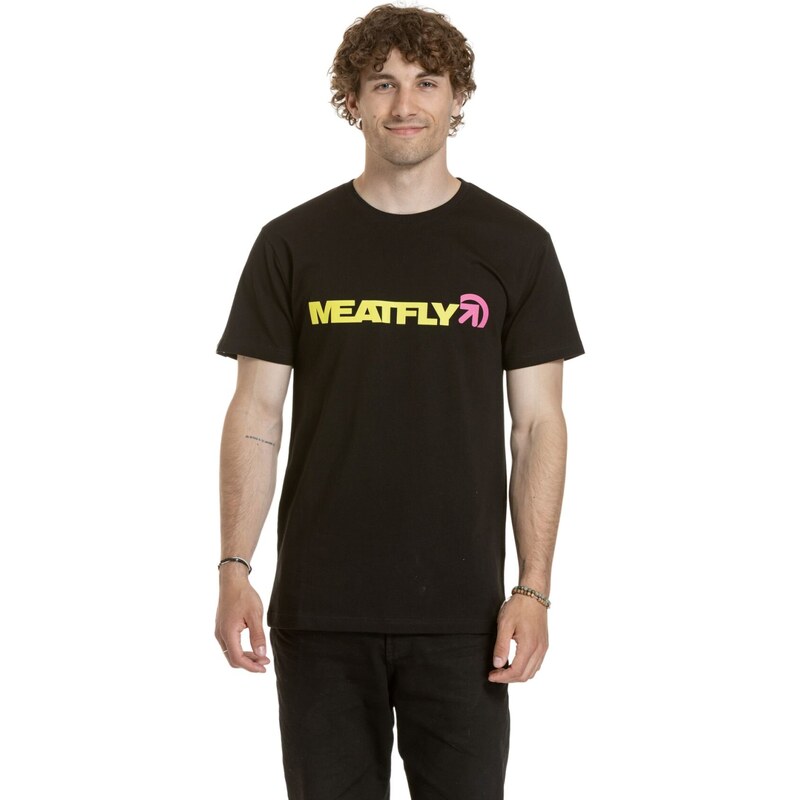 Meatfly pánské tričko Logex Lime / Black | Žlutá | 100% bavlna