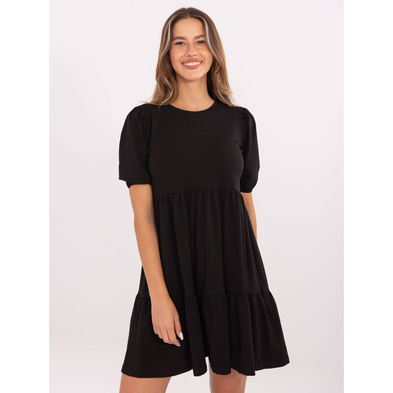 RUE PARIS Dámské černé šaty -black Černá 52830156
