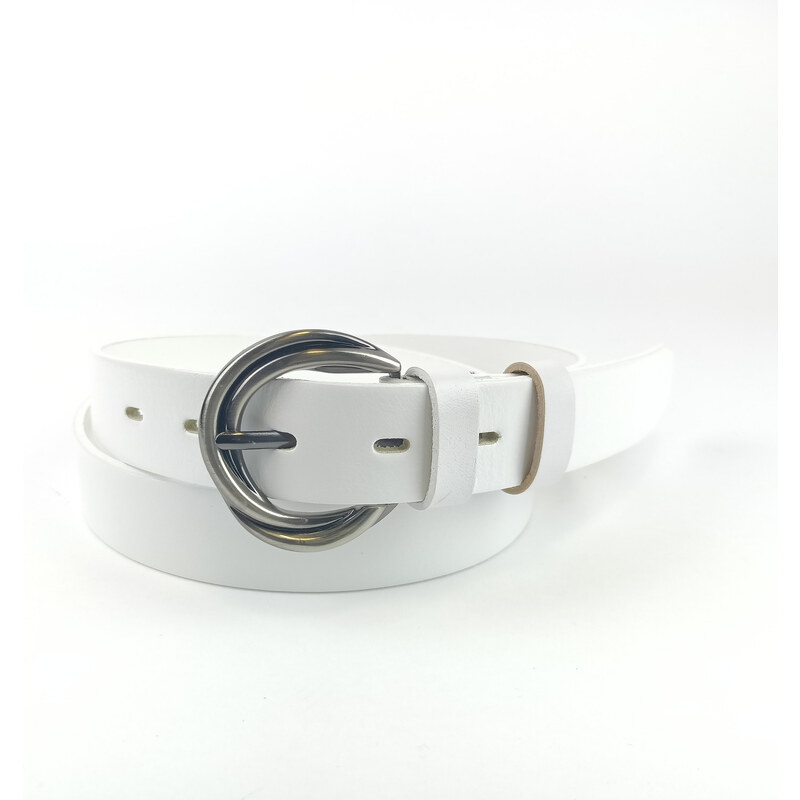 Dámský opasek Pennybelts bílý - šířka 30 mm Opasek dámský 30 mm