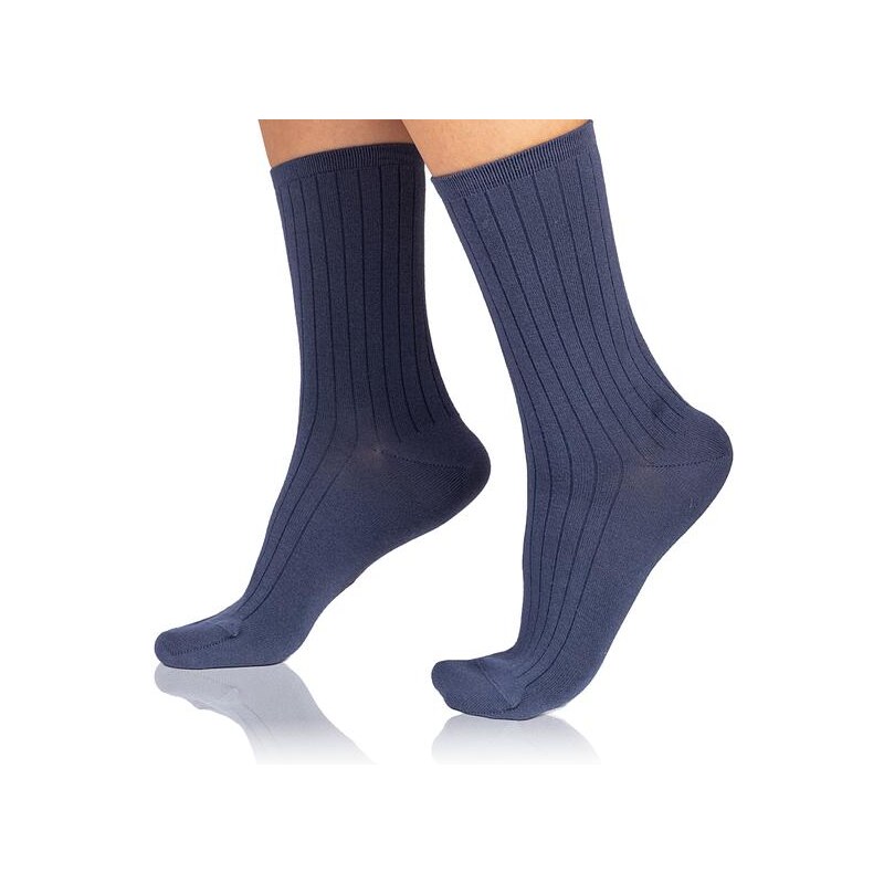 Bellinda FANCY RIB MODAL SOCKS - Womens modal socks - blue