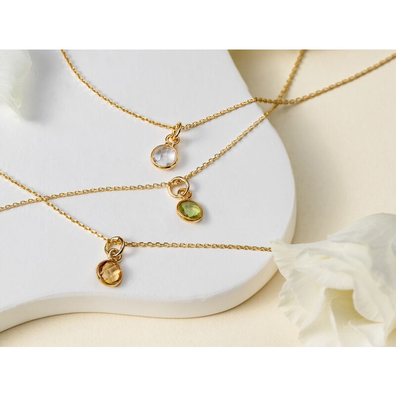 SYLVIENE Pozlacený náhrdelník Birthstone 54323253