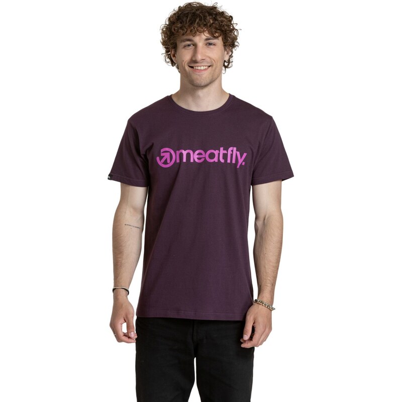 Meatfly pánské tričko MF Logo Blackberry | Červená | 100% bavlna