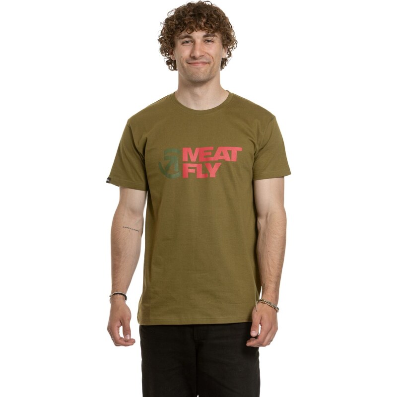Meatfly pánské tričko Revital Khaki Green | Zelená | 100% bavlna