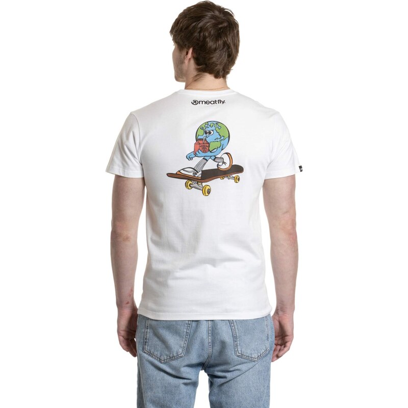 Meatfly pánské tričko Planet White | Bílá | 100% bavlna