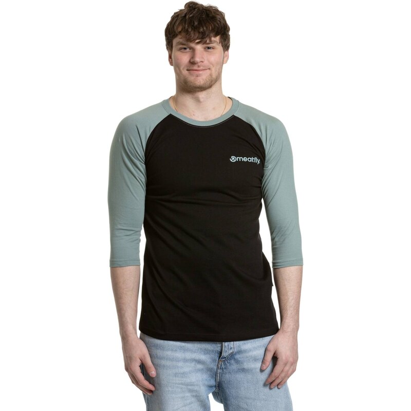 Meatfly pánské tričko s dlouhým rukávem Reagan Raglan Dusty Mint