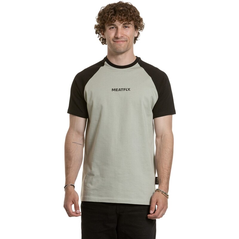 Meatfly pánské tričko Ozzy Raglan Mossy Green / Black | Zelená |