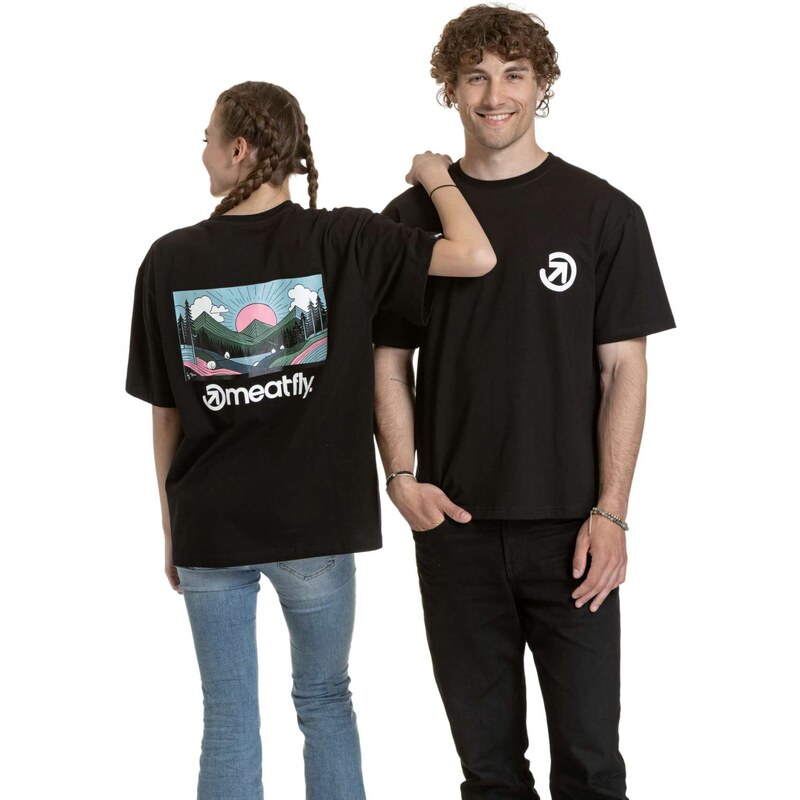 Meatfly unisex tričko Cachuma Black Blured | Černá | 100% bavlna