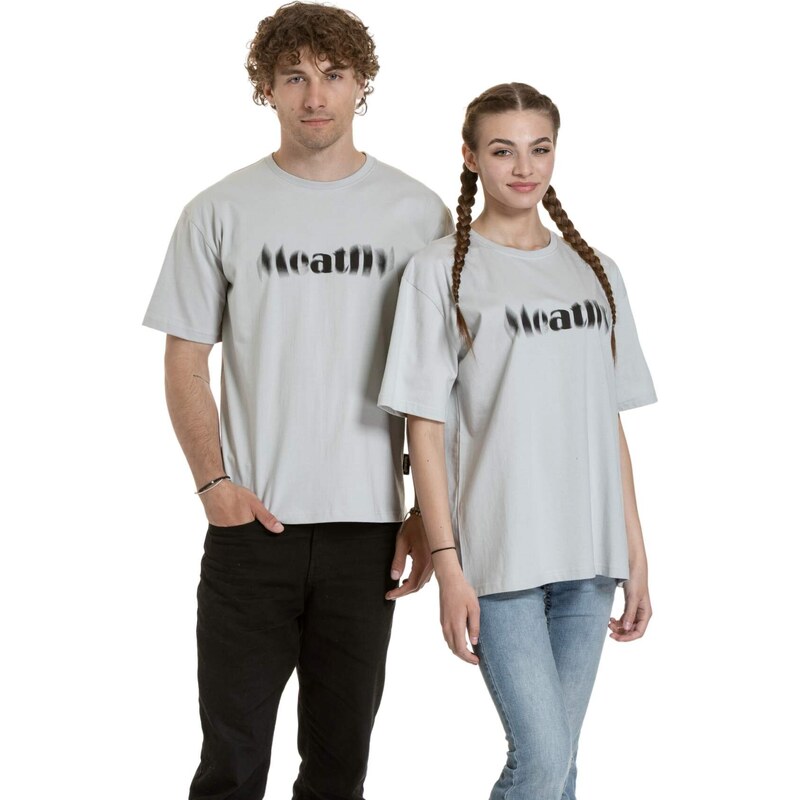 Meatfly unisex tričko Domes Stone Blured | Šedá | 100% bavlna