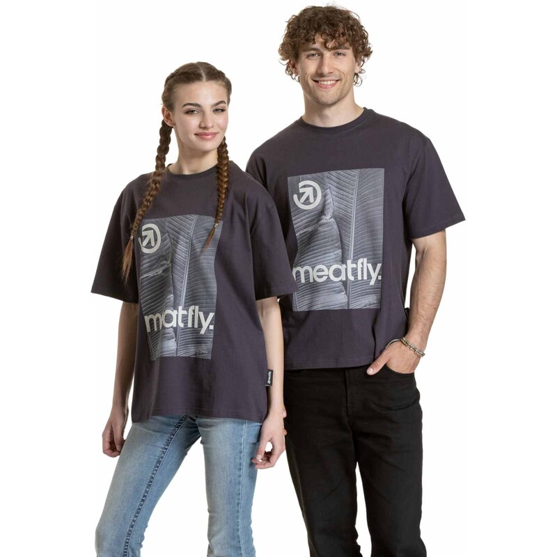 Meatfly unisex tričko Junglist Green Yellow Leaf | Šedá | 100%