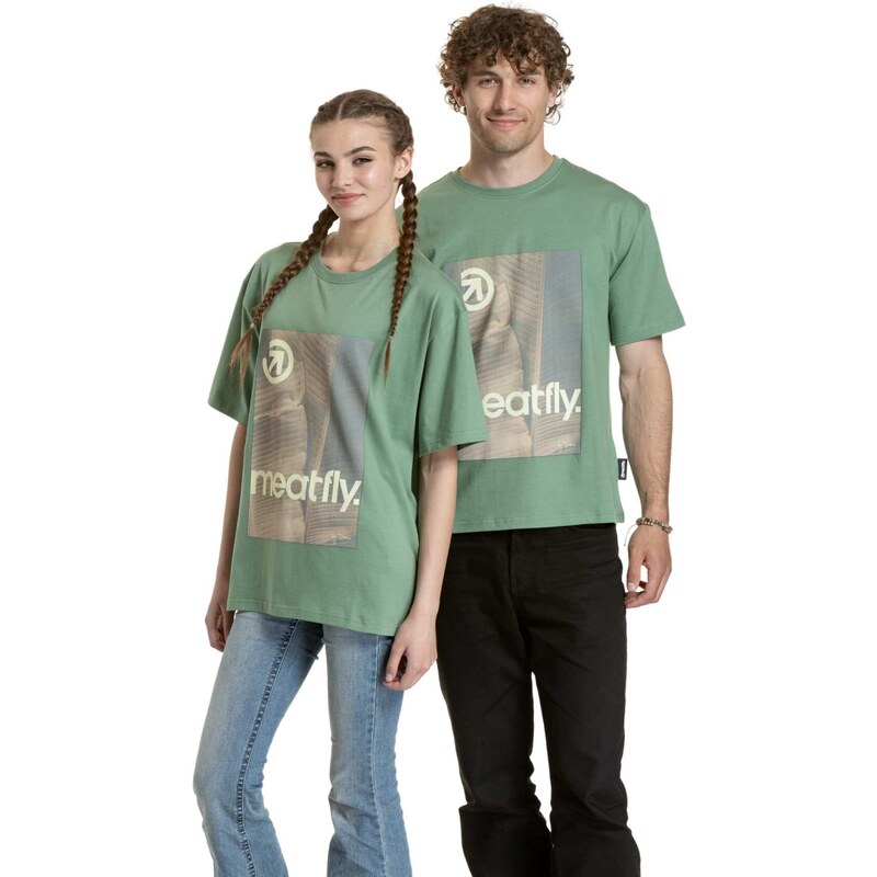 Meatfly unisex tričko Junglist Grey Leaf | Šedá | 100% bavlna