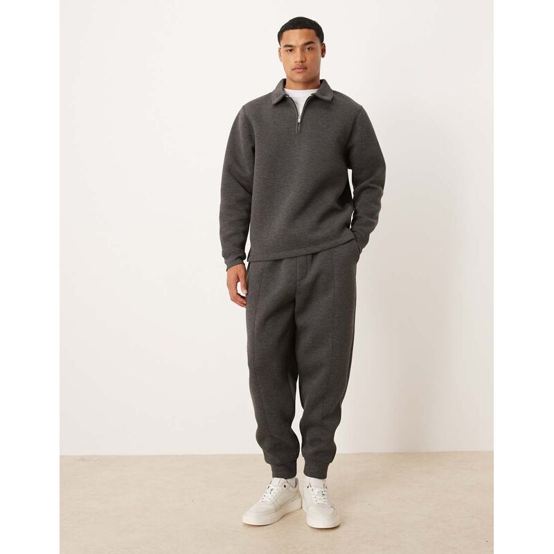 ASOS DESIGN co-ord heavyweight tapered jogger with pintucks in