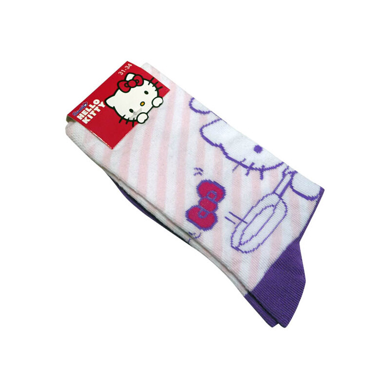 Dětské ponožky Hello Kitty - růžová/bílá