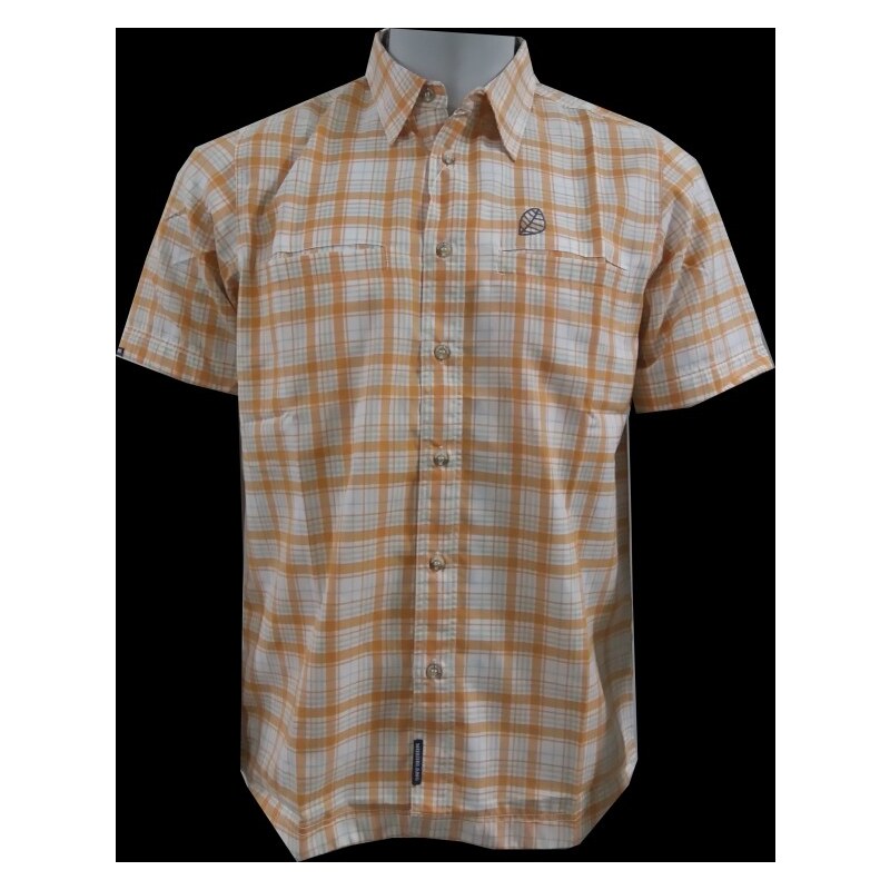 Pánská košile Nordblanc NBFSM1586_ORV, oranžová/bílá