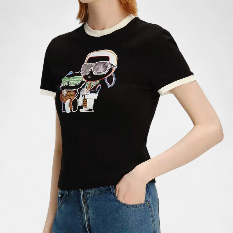 Dámské zkrácené triko Karl Lagerfeld 56290
