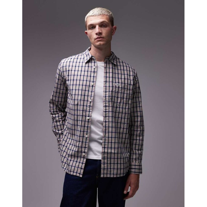 Wrangler check long sleeve shirt in neutral