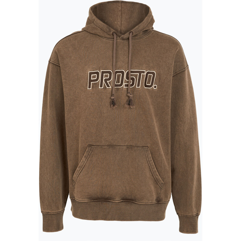 Pánská mikina PROSTO Checked Hoodie dark brown