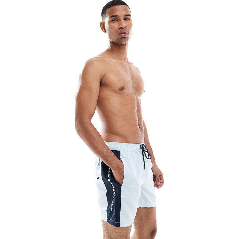 Barbour International logo swimshorts in ice-Blue 108222440