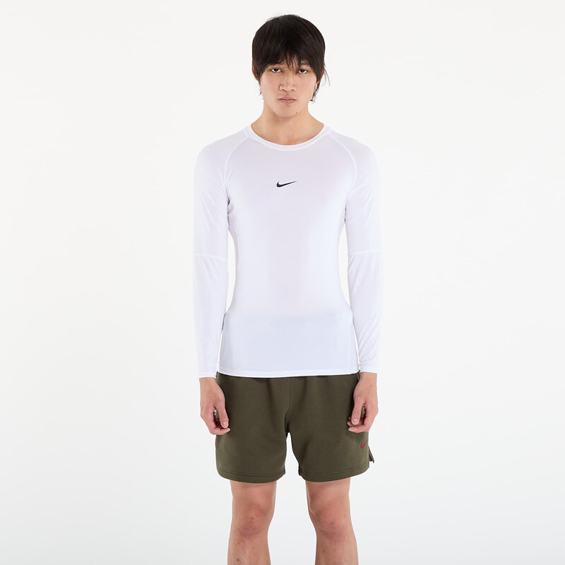 Tričko Nike Pro Mens Dri-FIT Tight Long-Sleeve Fitness Top White