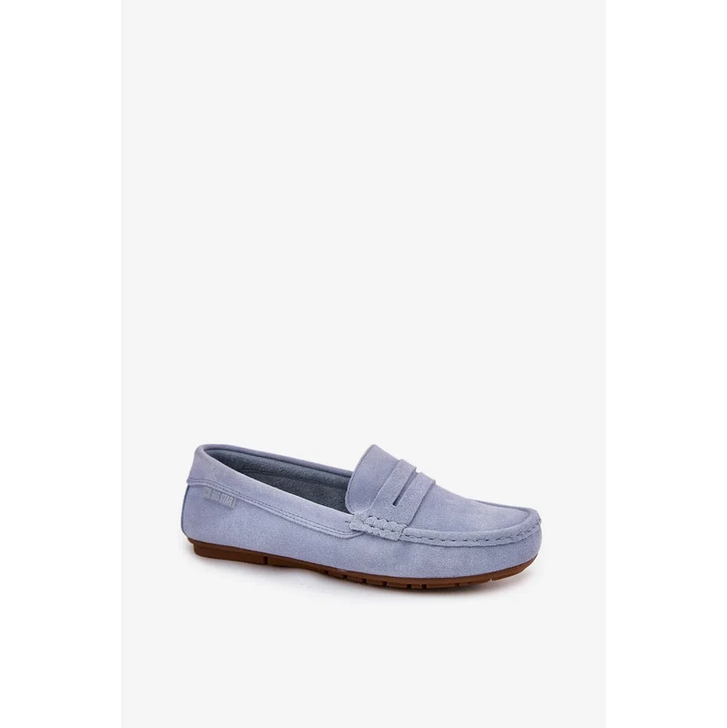 Big Star Shoes Dámské mokasíny z broušené kůže Big Star – modré