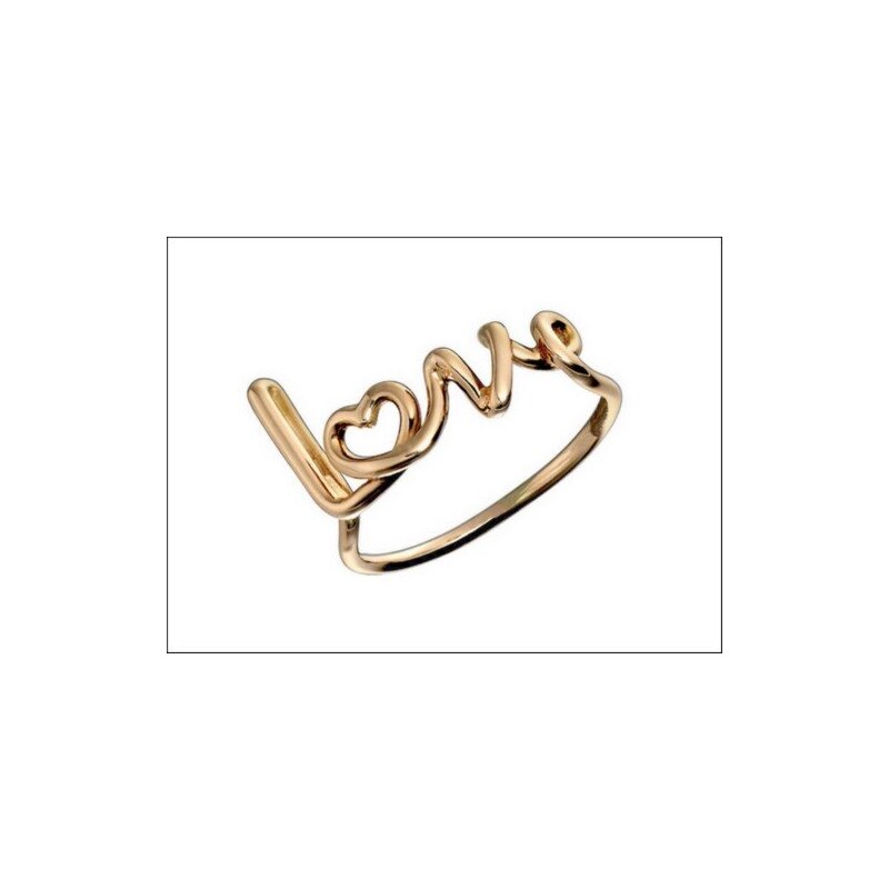Prsten zlatý s nápisem Love