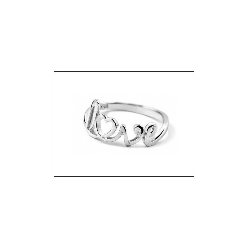 Prsten stříbrný s nápisem Love