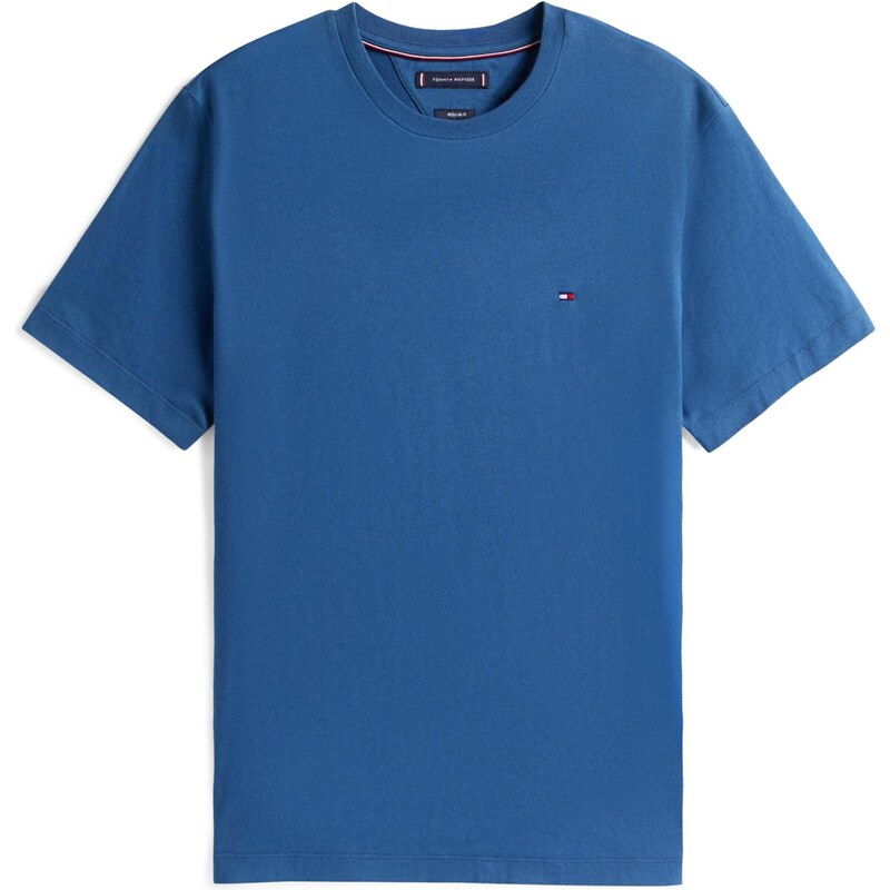 TOMMY HILFIGER Tričko Flag Embroidery enciánová modrá