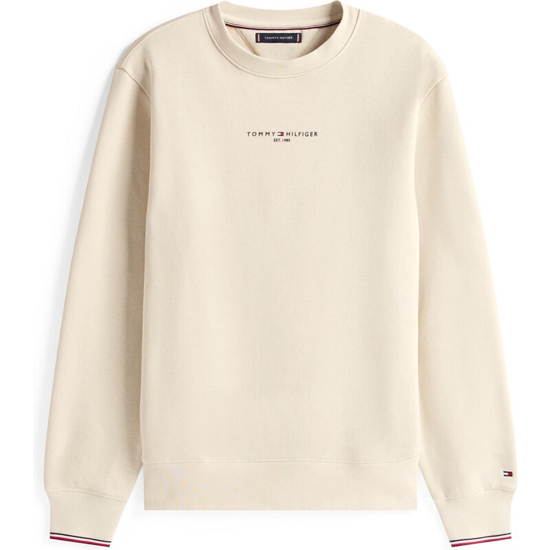 TOMMY HILFIGER Mikina světle béžová / námořnická modř / červená