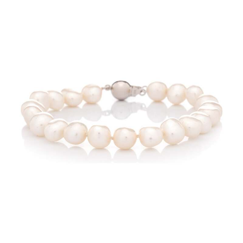 Buka Jewelry Perlový náramek 7 bílý - nugety