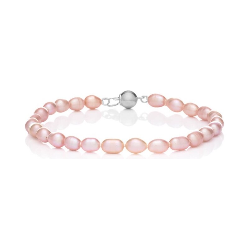 Buka Jewelry Perlový náramek Ovál 5,5 AA růžový