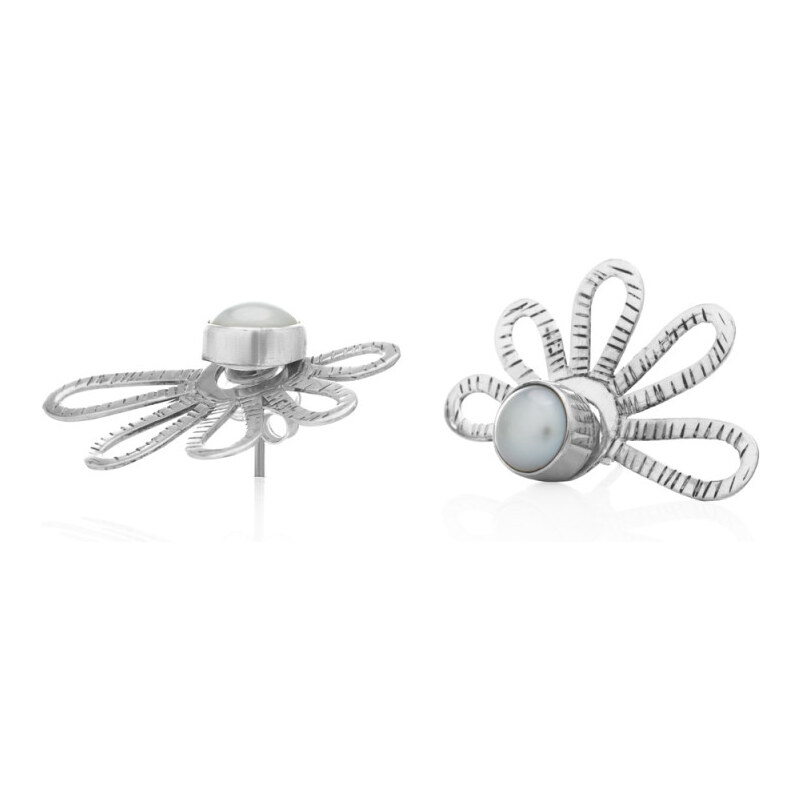 Buka Jewelry Stříbrné perlové náušnice Loka