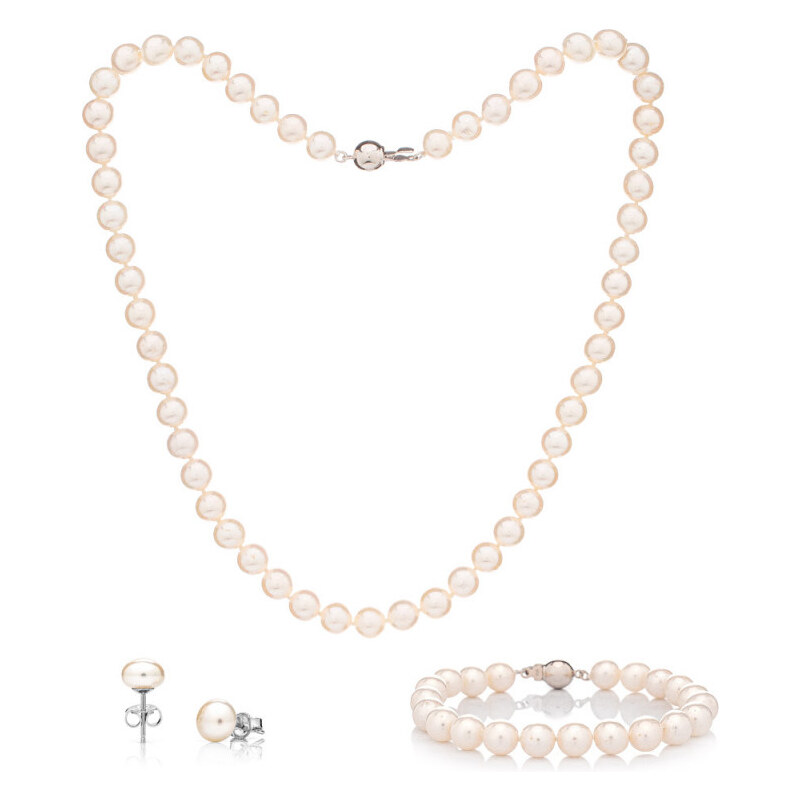 Buka Jewelry Perlový set náhrdelník, náramek a náušnice 7,5 AA