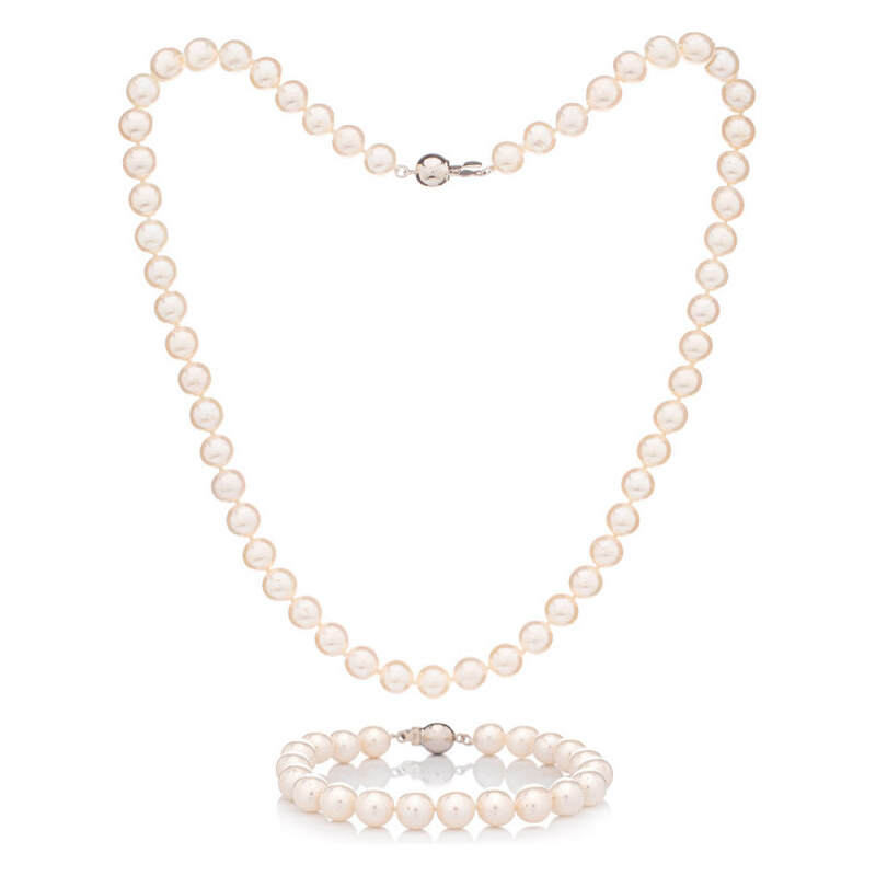 Buka Jewelry Set perlový náhrdelník a náramek Akoya 8 AAA