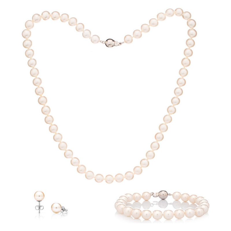 Buka Jewelry Perlový set náhrdelník, náramek a náušnice 8 AAA