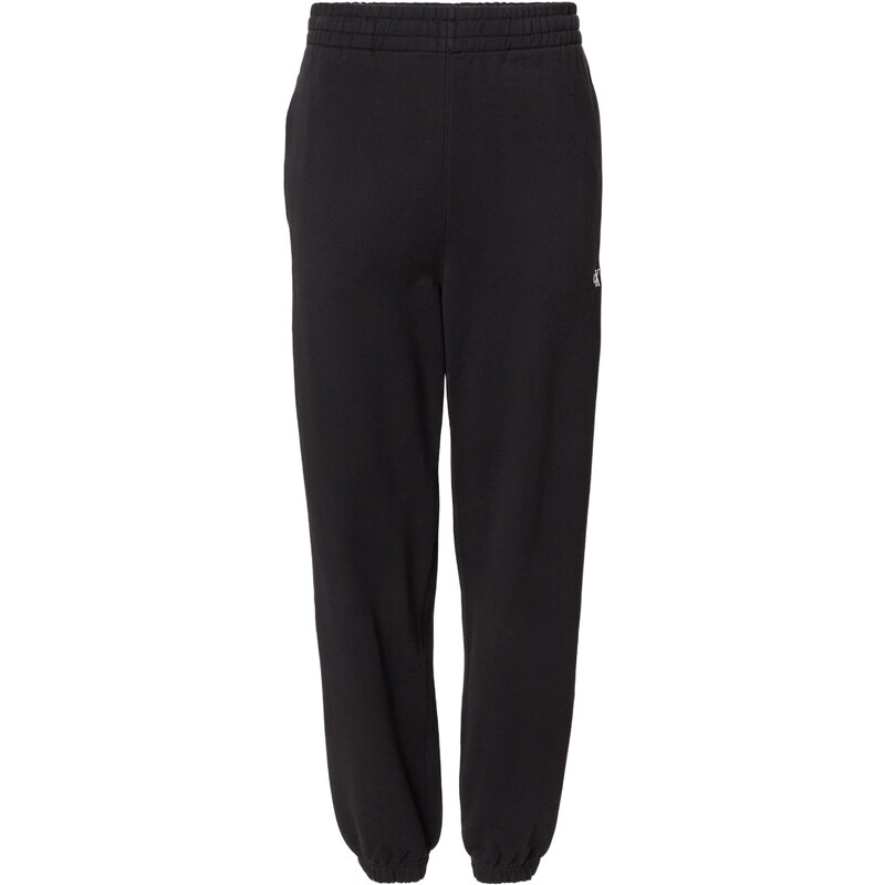 Calvin Klein Jeans Kalhoty Monogram Cuffed černá / bílá