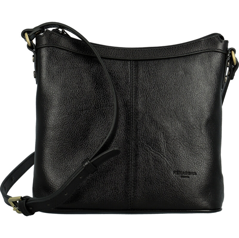 Dámská kožená crossbody kabelka černá - Hexagona Karmen černá 107554992