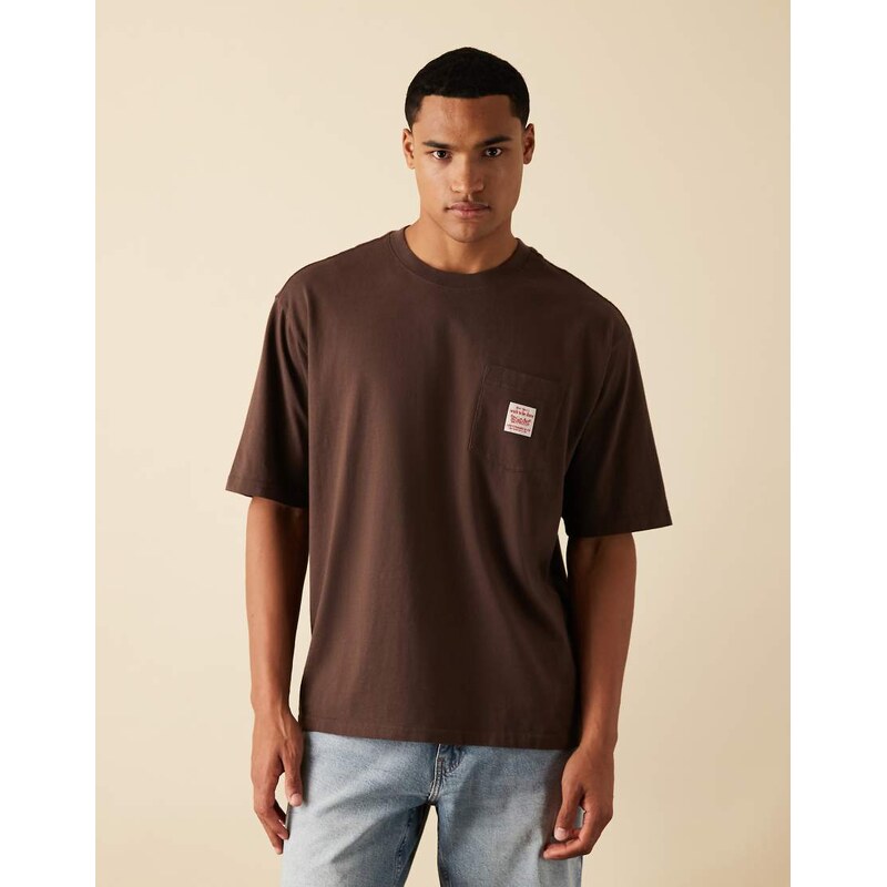Levis Workwear Capsule logo pocket loose fit t-shirt in brown